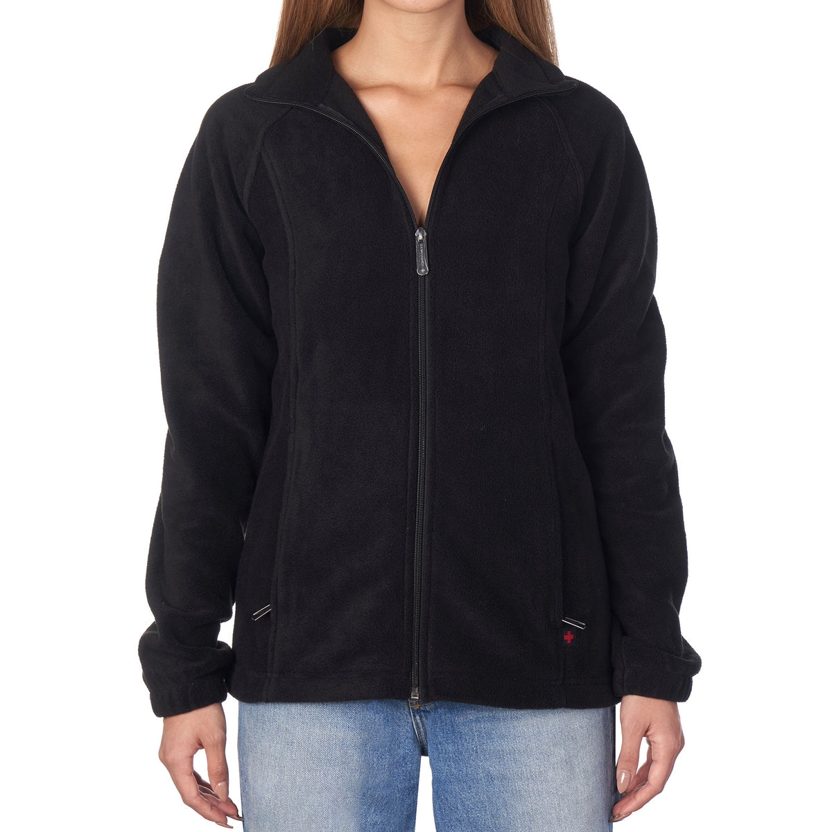 Alpine Swiss Womens Full Zipper Soft Polar Fleece Jacket Lightweight Warm Coat – Black