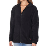Alpine Swiss Womens Full Zipper Soft Polar Fleece Jacket Lightweight Warm Coat – Black