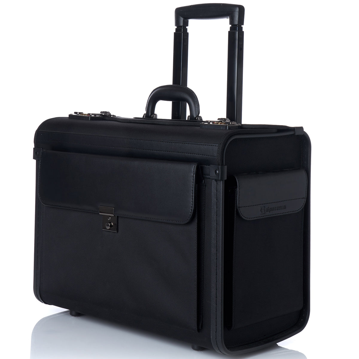 Alpine Swiss Rolling 17" Laptop Briefcase on Wheels Attache Lawyers Case Legal Size – Black