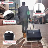 Alpine Swiss Rolling 17" Laptop Briefcase on Wheels Attache Lawyers Case Legal Size – Black