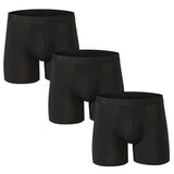 Alpine Swiss Mens Boxer Briefs 3 Pack Underwear Breathable Comfortable Trunks – Black