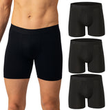 Alpine Swiss Mens Boxer Briefs 3 Pack Underwear Breathable Comfortable Trunks – Black