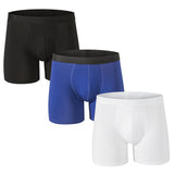 Alpine Swiss Mens Boxer Briefs 3 Pack Underwear Breathable Comfortable Trunks – White Blue Black