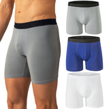 Alpine Swiss Mens Boxer Briefs 3 Pack Underwear Breathable Comfortable Trunks – Gray Blue White