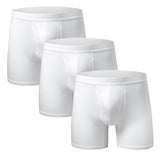 Alpine Swiss Mens Boxer Briefs 3 Pack Underwear Breathable Comfortable Trunks – White Fly