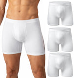Alpine Swiss Mens Boxer Briefs 3 Pack Underwear Breathable Comfortable Trunks – White Fly