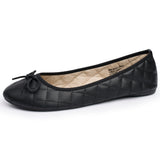Alpine Swiss Women’s Aster Ballet Flats Patent Leather Slip-On Shoes Quilted Pillow – Jet Black