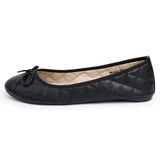 Alpine Swiss Women’s Aster Ballet Flats Patent Leather Slip-On Shoes Quilted Pillow – Jet Black