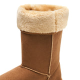 Alpine Swiss Women’s Mid-Calf Winter Boots 11” Faux Shearling Aussie Style Suede – Chestnut