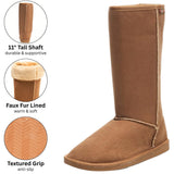 Alpine Swiss Women’s Mid-Calf Winter Boots 11” Faux Shearling Aussie Style Suede – Chestnut