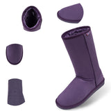 Alpine Swiss Women’s Mid-Calf Winter Boots 11” Faux Shearling Aussie Style Suede – Purple