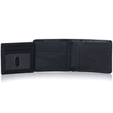 Alpine Swiss RFID Luka Men's Flip ID Wallet Deluxe Capacity ID Bifold With Divided – Smooth Finish Black