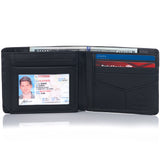 Alpine Swiss RFID Luka Men's Flip ID Wallet Deluxe Capacity ID Bifold With Divided – Smooth Finish Black