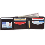Alpine Swiss RFID Luka Men's Flip ID Wallet Deluxe Capacity ID Bifold With Divided – Soft Nappa Brown