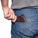 Alpine Swiss RFID Luka Men's Flip ID Wallet Deluxe Capacity ID Bifold With Divided – Soft Nappa Brown
