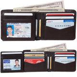 Alpine Swiss RFID Luka Men's Flip ID Wallet Deluxe Capacity ID Bifold With Divided – Soft Nappa Brown