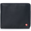 Alpine Swiss RFID Protected Men’s Max Coin Pocket Bifold Wallet with Divided Bill – Soft Nappa Black
