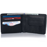 Alpine Swiss RFID Protected Men’s Max Coin Pocket Bifold Wallet with Divided Bill – Soft Nappa Black