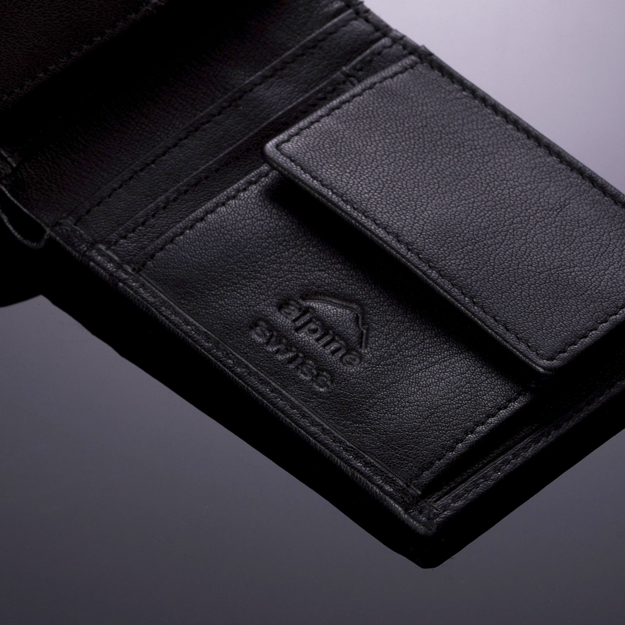 Alpine Swiss RFID Protected Men's Max Coin Pocket Bifold Wallet