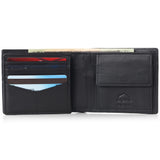 Alpine Swiss RFID Protected Men’s Max Coin Pocket Bifold Wallet with Divided Bill – Nappa Black