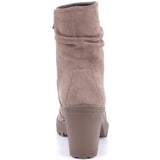 Alpine Swiss Bianca Womens Suede Slouch Ankle Boots Made in Italy High Heel Boot – Taupe