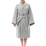 Alpine Swiss Blair Women Cotton Terry Cloth Bathrobe Shawl Collar Velour Spa Robe – Gray