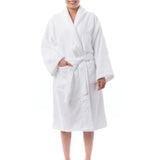 Alpine Swiss Blair Women Cotton Terry Cloth Bathrobe Shawl Collar Velour Spa Robe – White