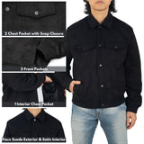 Alpine Swiss Men's Blake Vegan Suede Bomber Jacket – Black