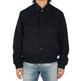 Alpine Swiss Men's Blake Vegan Suede Bomber Jacket – Black