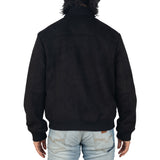 Alpine Swiss Men's Blake Vegan Suede Bomber Jacket – Black