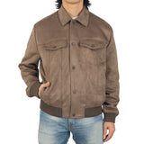 Alpine Swiss Men's Blake Vegan Suede Bomber Jacket – Earthstone
