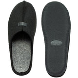 Alpine Swiss Mens Felt Faux Wool Clog Slippers Comfortable Cushion House Shoes – Black