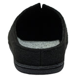 Alpine Swiss Mens Felt Faux Wool Clog Slippers Comfortable Cushion House Shoes – Black