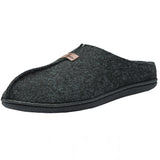 Alpine Swiss Mens Felt Faux Wool Clog Slippers Comfortable Cushion House Shoes – Charcoal