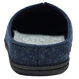 Alpine Swiss Mens Felt Faux Wool Clog Slippers Comfortable Cushion House Shoes – Navy