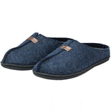 Alpine Swiss Mens Felt Faux Wool Clog Slippers Comfortable Cushion House Shoes – Navy