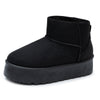 Alpine Swiss Brynn Womens Mini Platform Boots Warm Winter Short Ankle Booties – Black