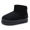 Alpine Swiss Brynn Womens Mini Platform Boots Warm Winter Short Ankle Booties – Black