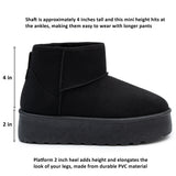 Alpine Swiss Brynn Womens Mini Platform Boots Warm Winter Short Ankle Booties – Black