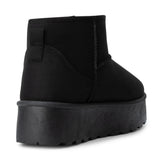 Alpine Swiss Brynn Womens Mini Platform Boots Warm Winter Short Ankle Booties – Black