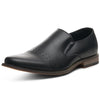 Alpine Swiss Double Diamond Mens Leather Loafers Oxford Slip-on Dress Shoes – Black