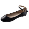 Alpine Swiss Calla Women's Ballet Flats Round Toe Ankle Strap Flat Shoes Casual Wear – Black