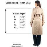 Alpine Swiss Carla Women Long Trench Coat Belted Waterproof Rain Jacket Raincoat – Khaki