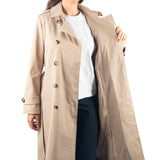 Alpine Swiss Carla Women Long Trench Coat Belted Waterproof Rain Jacket Raincoat – Khaki