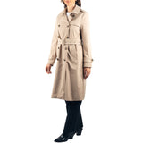 Alpine Swiss Carla Women Long Trench Coat Belted Waterproof Rain Jacket Raincoat – Khaki