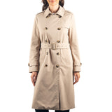Alpine Swiss Carla Women Long Trench Coat Belted Waterproof Rain Jacket Raincoat – Khaki