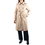 Alpine Swiss Carla Women Long Trench Coat Belted Waterproof Rain Jacket Raincoat – Khaki
