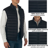 Alpine Swiss Clark Mens Puffer Vest Down Alternative Water Resistant Packable – Black