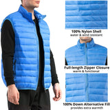Alpine Swiss Clark Mens Puffer Vest Down Alternative Water Resistant Packable – Blue