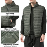 Alpine Swiss Clark Mens Puffer Vest Down Alternative Water Resistant Packable – Olive